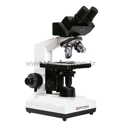 Microscópio Biológico Binocular com Aumento 40x até 1600x, Objetivas Acromáticas e Iluminação 20W Halogênio.