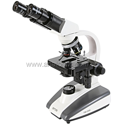 Microscópio Biológico Binocular com Aumentos de 40X, 64X, 100X, 160X, 400X, 640X, 1000X e 1600X, Objetivas acromáticas.