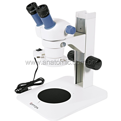 Microscópio Estereoscópico Binocular, Zoom de 0,7X até 3X , Aumento 7 X ~ 30X e Iluminação Refletida 8W Fluorescente.