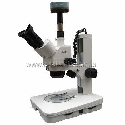 Microscópio Estereoscópico Digital, Zoom 1X ~ 4X, Aumento 10x a 160x, Iluminação Transmitida e Refletida a LED e Câmera CMOS com saída USB e Software.